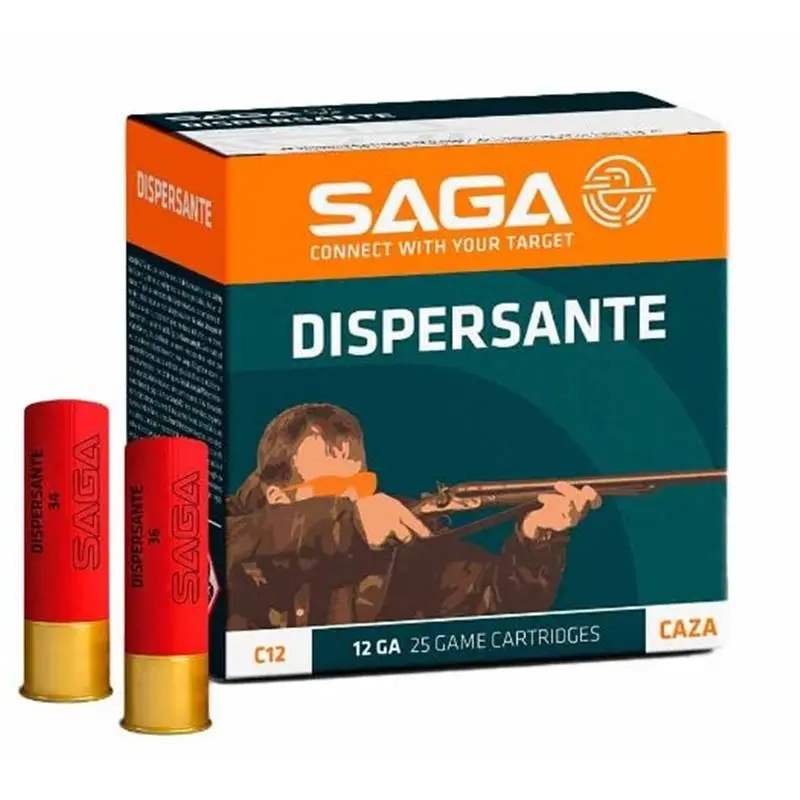 Cartucho Saga Cal 12/70. 34Gr-10. Modelo: Dispersante