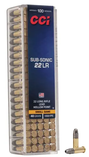Munición Cci. Cal 22. 40Gr. Sub-Sonic Hollow Point