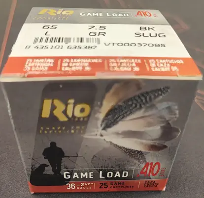 Rio Cal 36/65. 7,5Gr. Modelo: Game Load Slug 