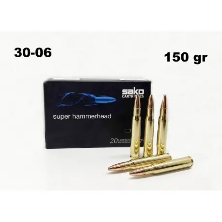 Munición Sako Calibre 30-06. 150Gr. Super Hammerhead Bonded Soft Point BT 235A