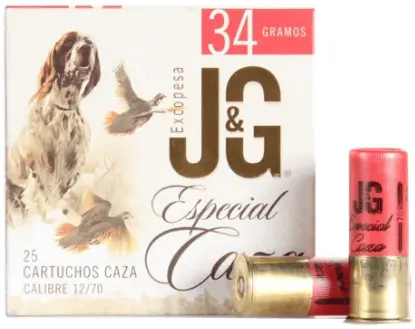 Cartucho JG Cal 12/70. 34Gr-7. Modelo: Especial Caza