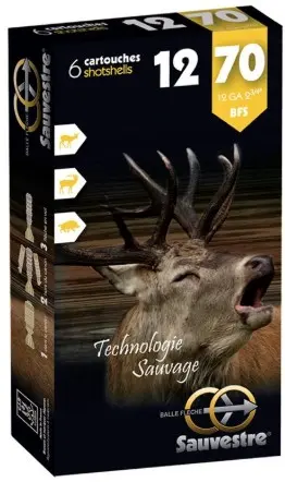 Cartucho Sauvestre 20/70. 22.5Gr. Slug. Mod: Balle Fleche (6Unds)